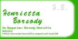 henrietta borsody business card